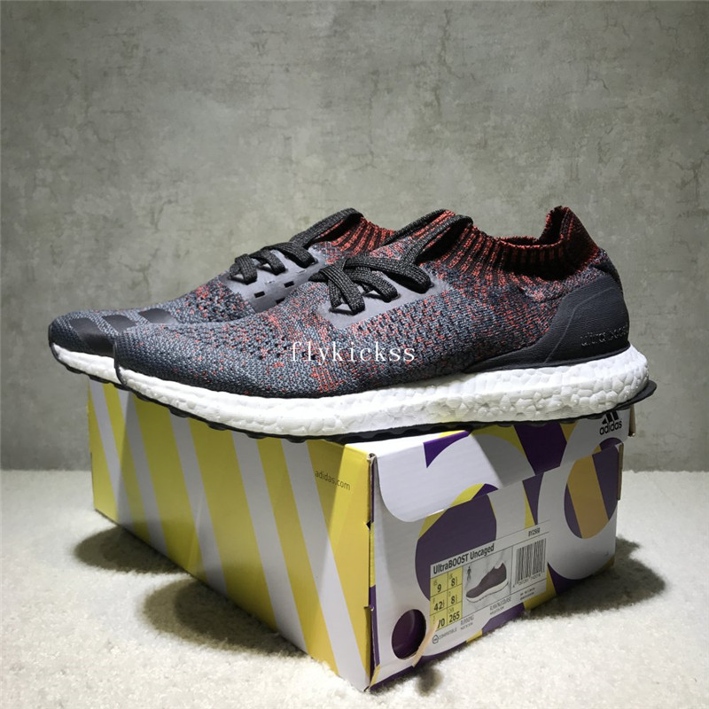 Adidas Ultra Boost Uncaged UB Sock Black Grey Red